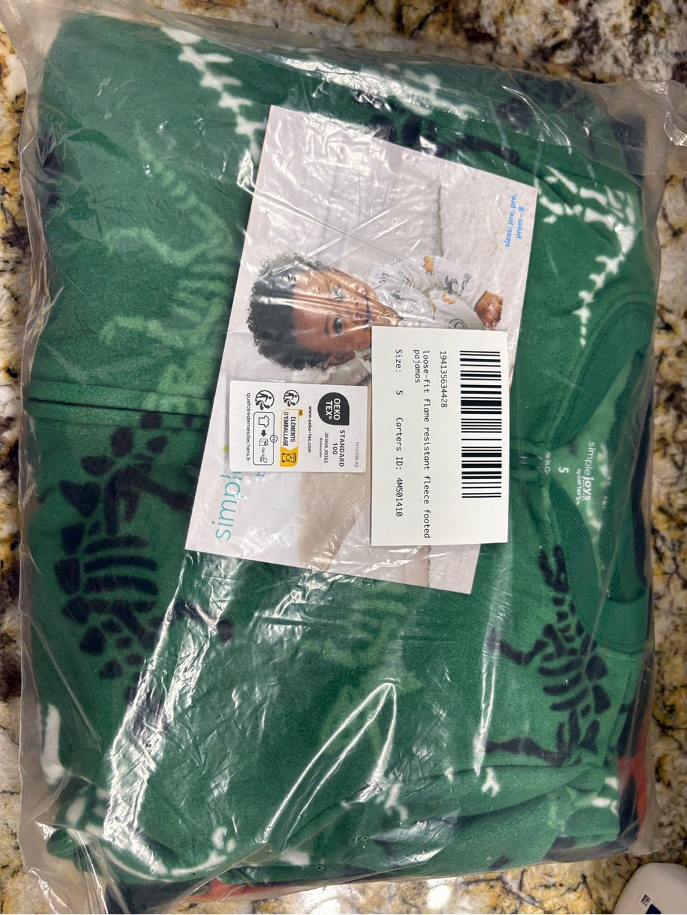 Carter's Green Tie-Dye Fleece Hoodie for Kids